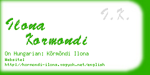 ilona kormondi business card